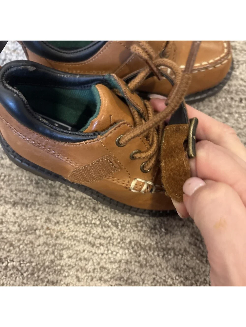 Polo Ralph Lauren Boys Toddler Brown Leather Dockers Loafers Shoes Size 7